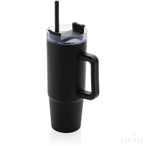 Tana RCS gerecyclede plastic tumbler met handvat 900 ml zwart