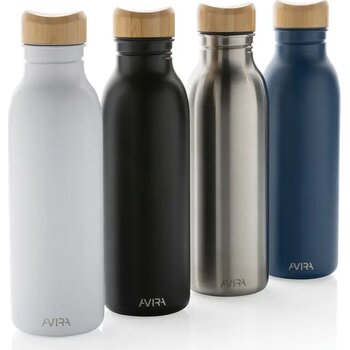 Avira Alcor RCS gerecycled RVS enkelwandige waterfles 600ML wit
