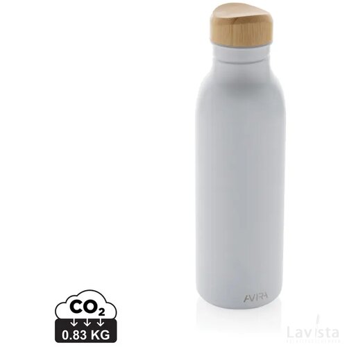 Avira Alcor RCS gerecycled RVS enkelwandige waterfles 600ML wit