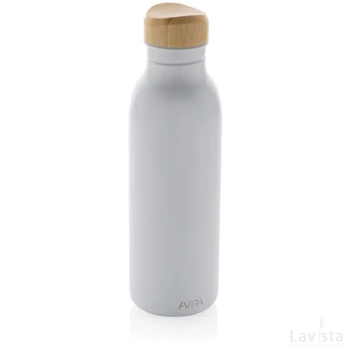 Avira Alcor RCS gerecycled RVS enkelwandige waterfles 600ML wit