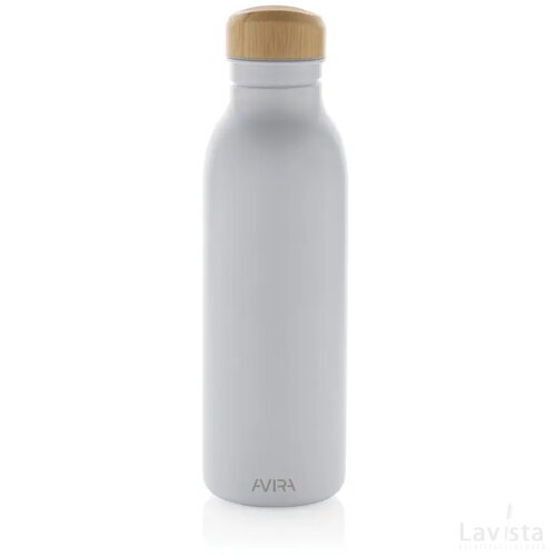 Avira Alcor RCS gerecycled RVS enkelwandige waterfles 600ML wit