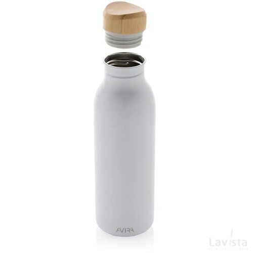 Avira Alcor RCS gerecycled RVS enkelwandige waterfles 600ML wit