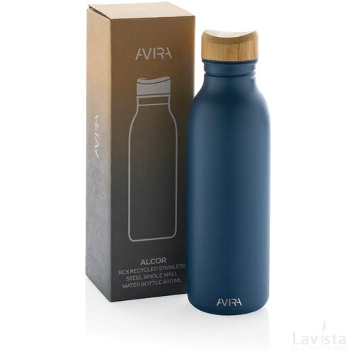Avira Alcor RCS gerecycled RVS enkelwandige waterfles 600ML donkerblauw