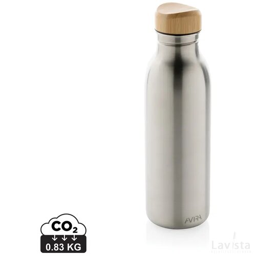 Avira Alcor RCS gerecycled RVS enkelwandige waterfles 600ML zilver