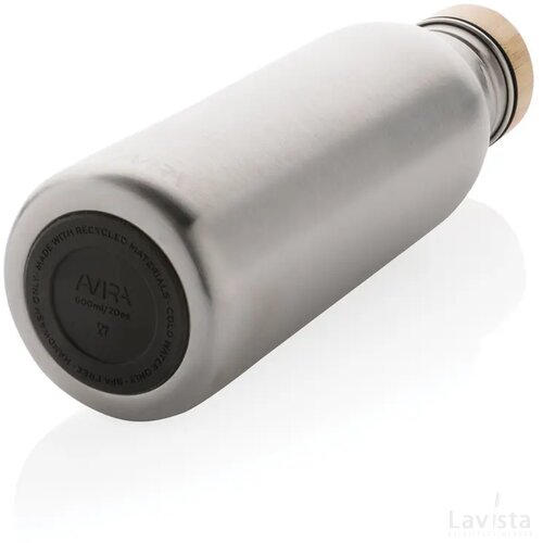 Avira Alcor RCS gerecycled RVS enkelwandige waterfles 600ML zilver