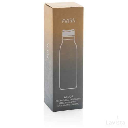 Avira Alcor RCS gerecycled RVS enkelwandige waterfles 600ML zilver