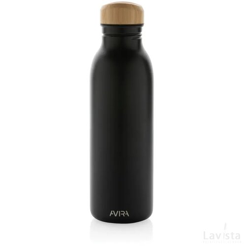 Avira Alcor RCS gerecycled RVS enkelwandige waterfles 600ML zwart