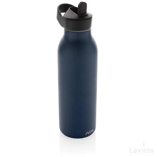 Avira Ara RCS recycled staal fliptop water fles 500ML donkerblauw