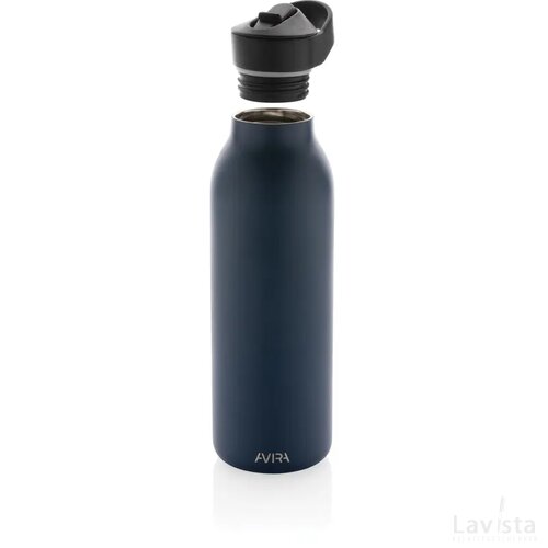 Avira Ara RCS recycled staal fliptop water fles 500ML donkerblauw