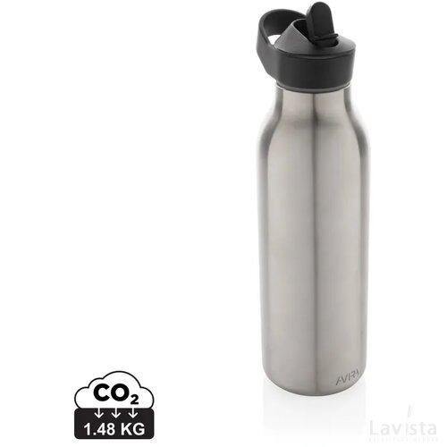 Avira Ara RCS recycled staal fliptop water fles 500ML zilver