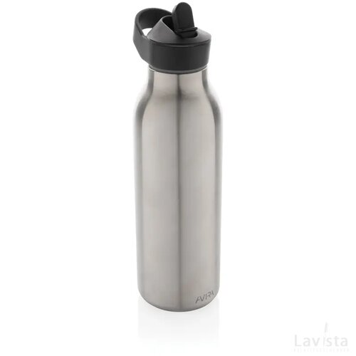 Avira Ara RCS recycled staal fliptop water fles 500ML zilver