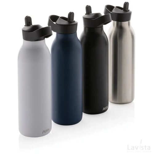 Avira Ara RCS recycled staal fliptop water fles 500ML wit