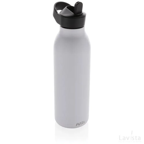 Avira Ara RCS recycled staal fliptop water fles 500ML wit