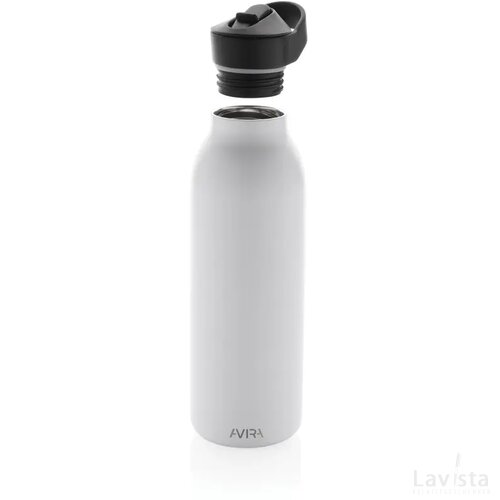Avira Ara RCS recycled staal fliptop water fles 500ML wit