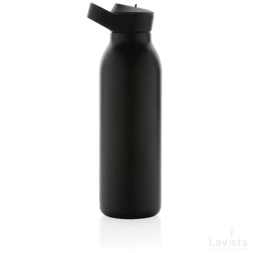 Avira Ara RCS recycled staal fliptop water fles 500ML zwart