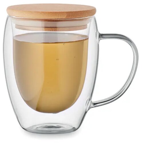 Dubbelwandige borosilicaat mok met oor Transparant 250 ml