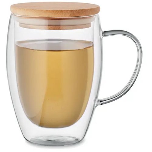Dubbelwandige mok borosilicaat Tirol transparant