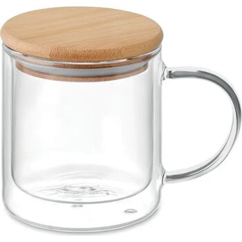 Dubbelwandige mok borosilicaat Farbi transparant