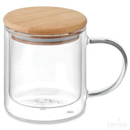 Dubbelwandige mok borosilicaat Farbi transparant