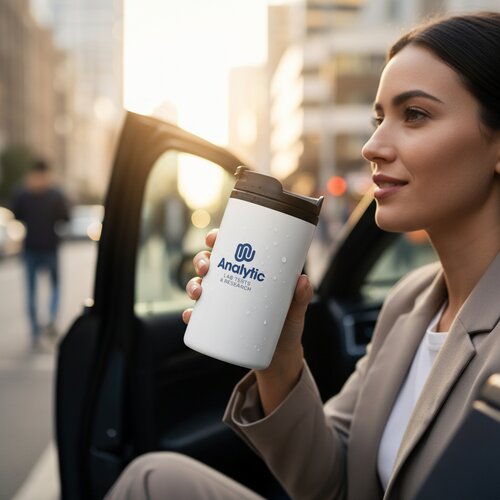 Dubbelwandige thermosbeker (250 ml) Wit 250 ml