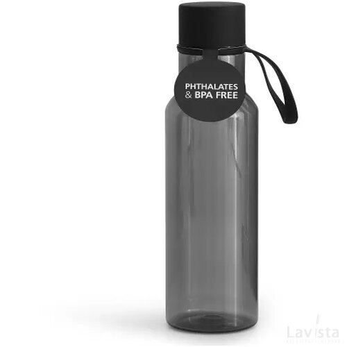 Sagaform waterfles 600ml transparant zwart