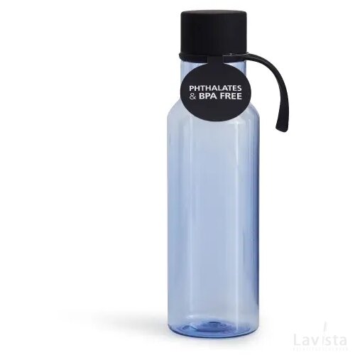 Sagaform waterfles 600ml blauw/transpar.