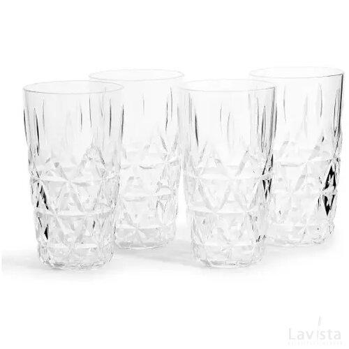 Sagaform Acryl picknickbekers 400ml set van 4 transparant
