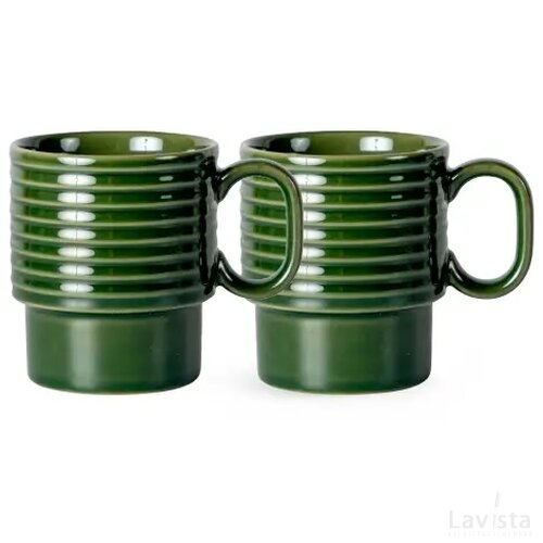 Sagaform Coffee & More koffiemok 2 st. 250ml donker groen