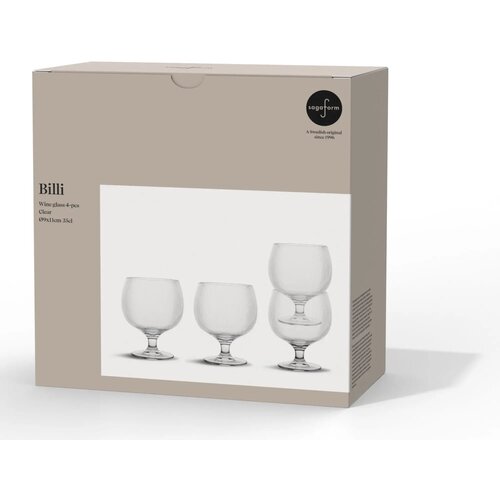 Billi wijnglas set van 4 transparant