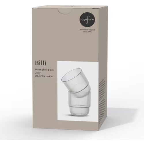 Billi waterglas set van 2 transparant