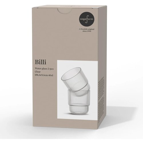 Billi waterglas set van 2 Transparant
