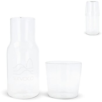Caraffe en drinkglas set Transparant