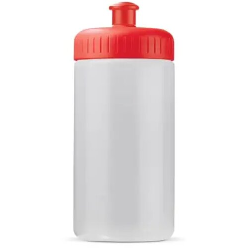 Sportfles Bio basis 500ml basic transparant rood