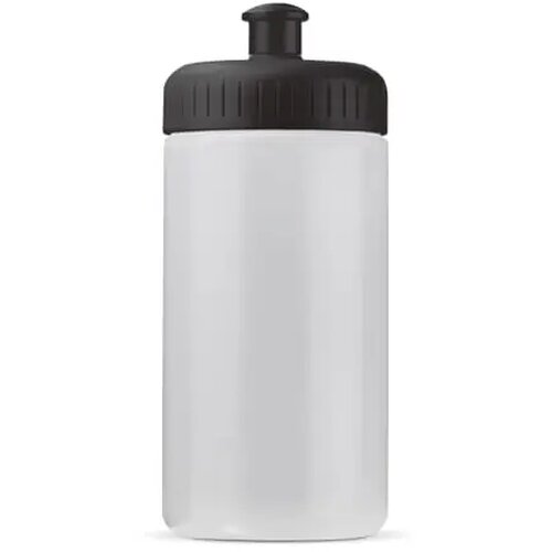 Sportfles Bio basis 500ml basic transparant zwart
