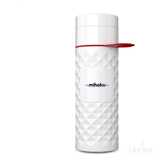 Join The Pipe Nairobi Ring Bottle White 500Ml Waterfles Wit/Rood
