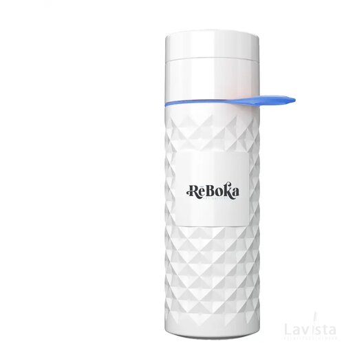 Join The Pipe Nairobi Ring Bottle White 500Ml Waterfles Wit/Cyaan