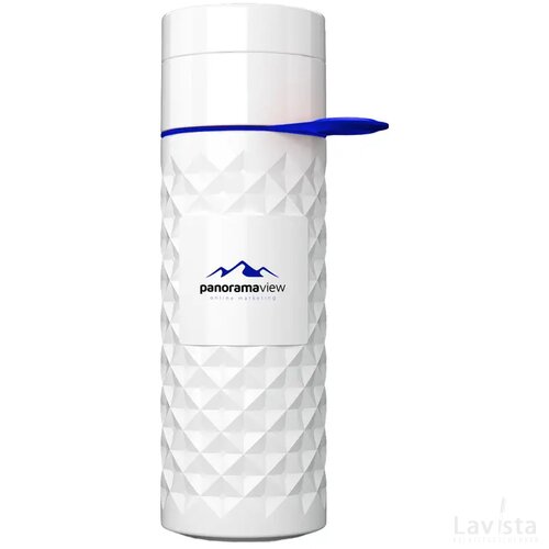 Join The Pipe Nairobi Ring Bottle White 500Ml Waterfles Wit/Donkerblauw