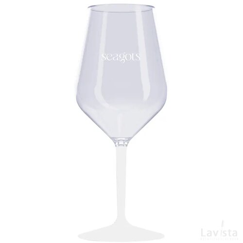 Happyglass Lady Abigail Colour Wijnglas Tritan 460 Ml Transparant Wit