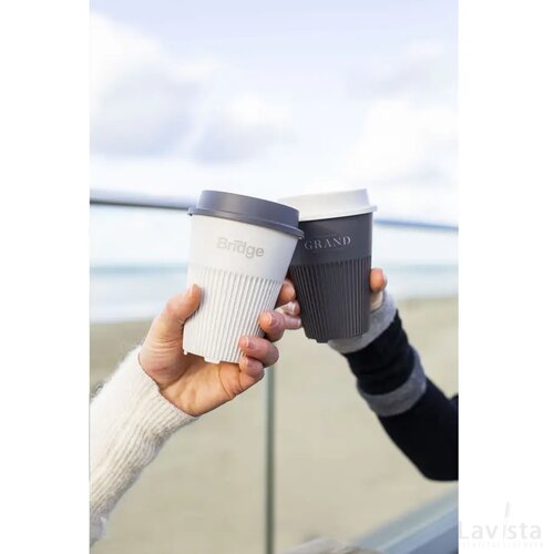 Circular&Co Returnable Cup Lid 340 Ml Koffiebeker Wit/Donkergrijs