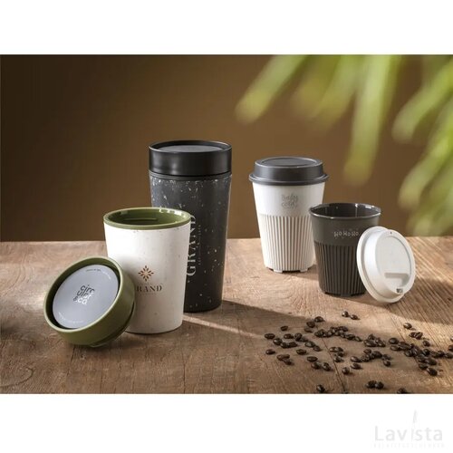 Circular&Co Returnable Cup Lid 340 Ml Koffiebeker Wit/Donkergrijs