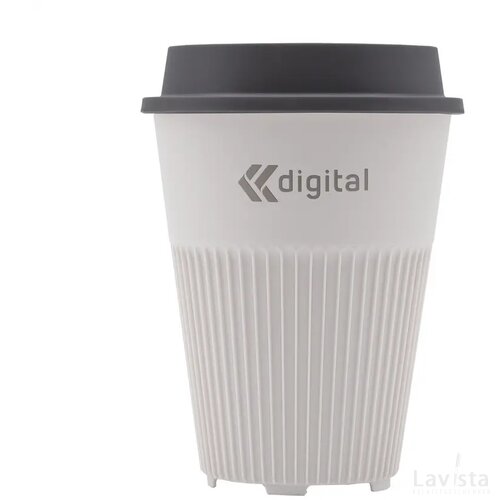 Circular&Co Returnable Cup Lid 340 Ml Koffiebeker Wit/Donkergrijs