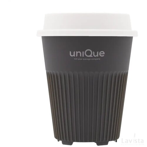 Circular&Co Returnable Cup Lid 340 Ml Koffiebeker Donkergrijs/Wit