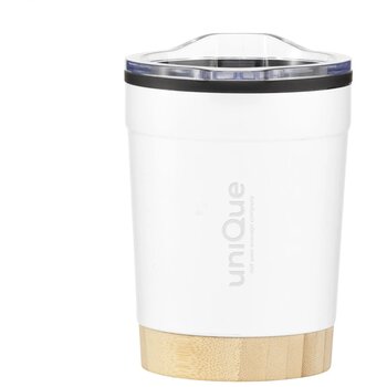 Gerecycled Rvs Koffiebeker met bamboe 350 ml Zwart Gerecycled Rvs Koffiebeker met bamboe 350 ml Zwart