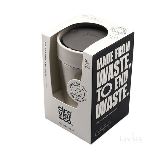 Circular&Co Recycled Stainless Steel Coffee Cup 227 Ml Wit