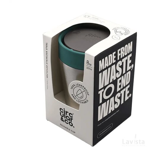 Circular&Co Recycled Stainless Steel Coffee Cup 227 Ml Groen
