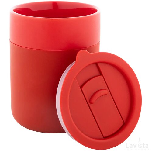 Keramische reisbeker (300 ml) Rood