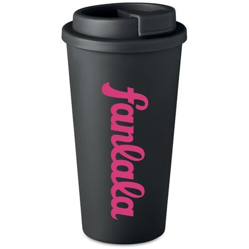 Dubbelwandige reisbeker met drinktuit Zwart 475 ml