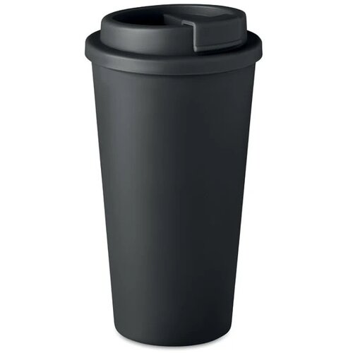 Dubbelwandige reisbeker met drinktuit Zwart 475 ml