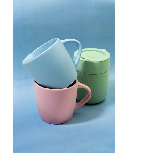 Keramische reisbeker Lichtblauw 300 ml