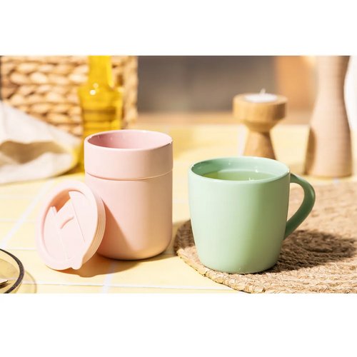 Keramische reisbeker Roze 300 ml
